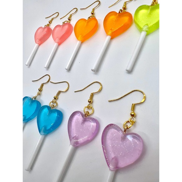 Lollipop Earrings - Sucker Earrings - Barbie Earrings - Rainbow Earrings - Picture 4 of 10